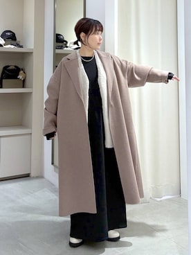 「体型カバー」｜「アイテム（チェスターコート）」を使った、yamapii3さん（レディース・150cm）の冬コーディネート