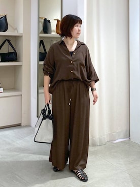 「Elura（エルーラ）の前後2WAYニットタンク/140940（タンクトップ）」を使った、yamapii3さん（レディース・150cm・30代）の夏コーディネート