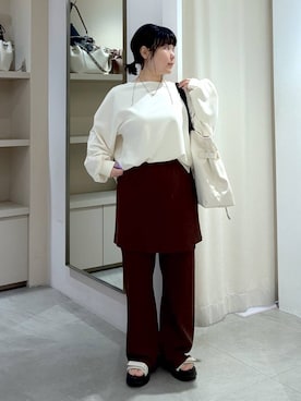 「Elura（エルーラ）のハンドルロープトート/632907（トートバッグ、ホワイト系）」を使った、yamapii3さん（レディース・150cm）の春コーディネート