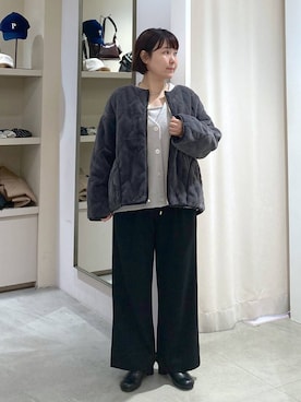 「アイテム（ノーカラージャケット）」を使った、yamapii3さん（レディース・150cm）の秋コーディネート