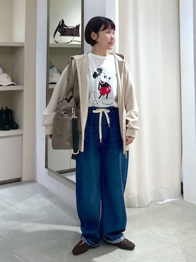 「撥水」｜「アイテム（デニムパンツ）」を使った、yamapii3さん（レディース・150cm）の秋コーディネート