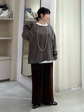 「Elura（エルーラ）のボールロングネックレス/611610（ネックレス、シルバー系）」を使った、yamapii3さん（レディース・150cm）の春コーディネート