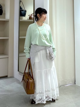 「Elura（エルーラ）のダブルファスナーボストン/633012（ボストンバッグ、イエロー系）」を使った、yamapii3さん（レディース・150cm）の春コーディネート