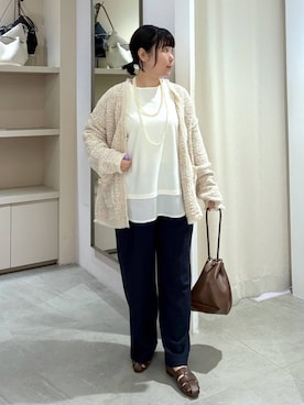 「Elura（エルーラ）の映えラクワイドパンツ＜低身長サイズあり＞/634730（その他パンツ、ブルー系）」を使った、yamapii3さん（レディース・150cm）の春コーディネート