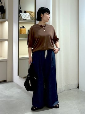 「Elura（エルーラ）のテンセルデニムパンツ＜低身長サイズあり＞/1049350（デニムパンツ、ブルー系）」を使った、yamapii3さん（レディース・150cm）の夏コーディネート