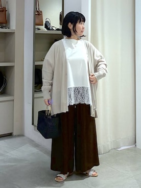 「Elura（エルーラ）のコインパールネックレス/643009（ネックレス、ゴールド系）」を使った、yamapii3さん（レディース・150cm）の春コーディネート