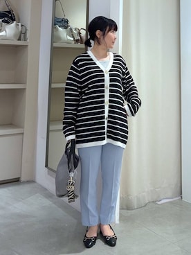 「Elura（エルーラ）のラメタンクトップ／105302（Tシャツ/カットソー、ホワイト系）」を使った、yamapii3さん（レディース・150cm）の春コーディネート