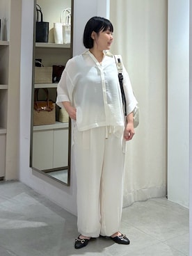 「Elura（エルーラ）のビットパンプス/633014（パンプス、ブラック系）」を使った、yamapii3さん（レディース・150cm）の夏コーディネート