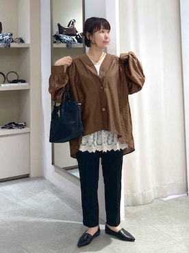「アイテム（カーディガン/ボレロ）」を使った、yamapii3さん（レディース・150cm・30代）の秋コーディネート