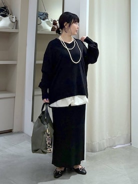 「Elura（エルーラ）の撥水ベルト2WAYトート/579691（トートバッグ、グリーン系）」を使った、yamapii3さん（レディース・150cm）の春コーディネート