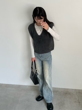 「ベストコーデ」｜「アイテム（スリッポン）」を使った、momokaさん（レディース・158cm）の秋コーディネート