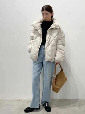 「アイテム（Tシャツ/カットソー）」を使った、momokaさん（レディース・158cm）の冬コーディネート