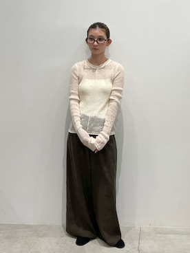 「アイテム（スラックス）」を使った、momokaさん（レディース・158cm）の夏コーディネート