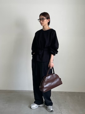 「アイテム（スウェット）」を使った、momokaさん（骨格ウェーブ・レディース・158cm）の秋コーディネート