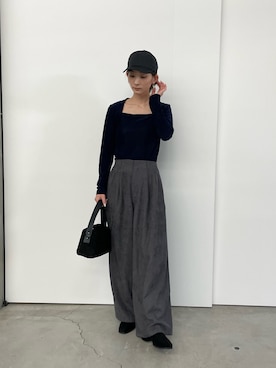 「select MOCA（セレクトモカ）のアイテム（ローファー）」を使った、momokaさん（レディース・158cm）の秋コーディネート
