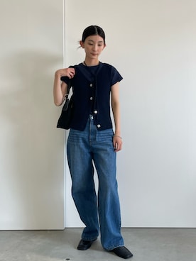 「アイテム（ベスト）」を使った、momokaさん（骨格ウェーブ・レディース・158cm）の夏コーディネート