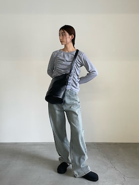 「アイテム（スリッポン）」を使った、momokaさん（レディース・158cm）の秋コーディネート