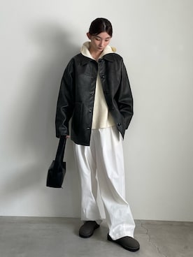 「アイテム（ステンカラーコート）」を使った、momokaさん（レディース・158cm）の秋コーディネート