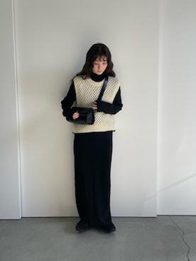 「select MOCA by son（セレクトモカバイソン）のアイテム（ワンピース/ドレス）」を使った、momokaさん（レディース・158cm）の冬コーディネート