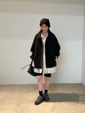 「select MOCA by son（セレクトモカバイソン）のアイテム（その他アウター）」を使った、momokaさん（レディース・158cm）の秋コーディネート
