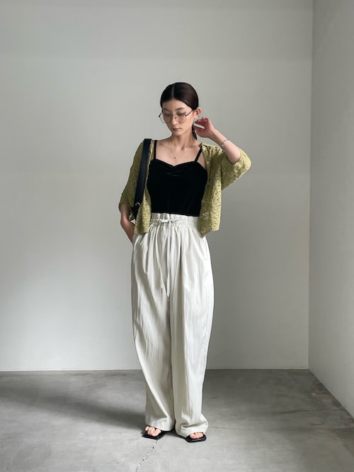 レースパターンニットショートカーディガン（カーディガン/ボレロ