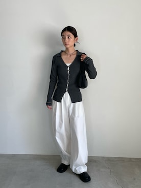 「アイテム（スリッポン）」を使った、momokaさん（レディース・158cm）の夏コーディネート