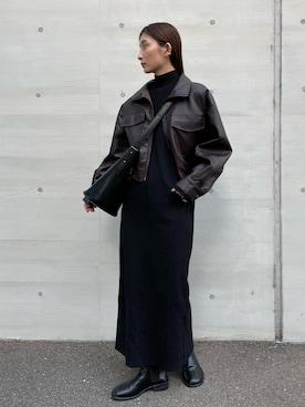 「アイテム（ワンピース/ドレス）」を使った、momokaさん（レディース・158cm）の秋コーディネート