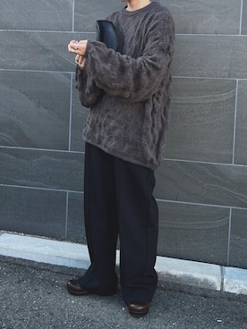 「アイテム（スラックス）」を使った、momokaさん（レディース・158cm）の秋コーディネート