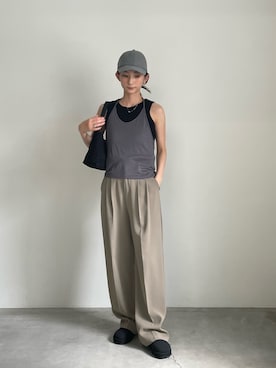 「select MOCA（セレクトモカ）のフェイクスエードワンショルダーバッグ（ショルダーバッグ）」を使った、momokaさん（レディース・158cm）の夏コーディネート