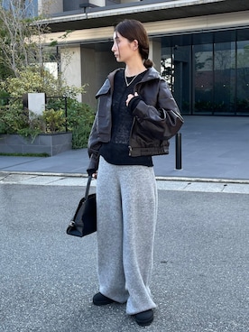「アイテム（スリッポン）」を使った、momokaさん（レディース・158cm）の秋コーディネート