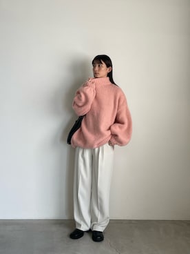 「select MOCA by son（セレクトモカバイソン）のアイテム（ニット/セーター）」を使った、momokaさん（レディース・158cm）の秋コーディネート