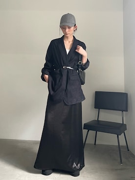 コーデュロイ　ジャケット・スカート スカートを使った「コーデュロイジャケット」の人気ファッション