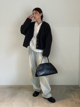 「アイテム（スリッポン）」を使った、momokaさん（レディース・158cm）の秋コーディネート