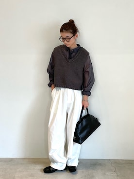 「アイテム（ベスト）」を使った、momokaさん（レディース・158cm）の秋コーディネート