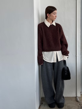 「アイテム（スリッポン）」を使った、momokaさん（レディース・158cm）の秋コーディネート