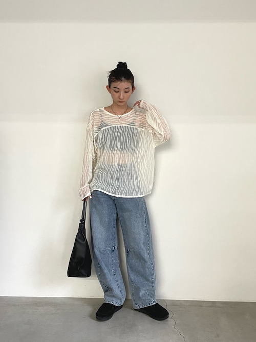 セール】ウェーブシアートップス（Tシャツ/カットソー）｜select