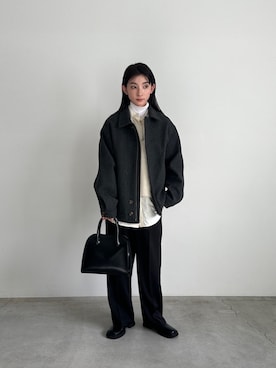 「select MOCA by son（セレクトモカバイソン）のアイテム（その他アウター）」を使った、momokaさん（レディース・158cm）の秋コーディネート