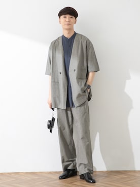 「SENSE OF PLACE by URBAN RESEARCH（センスオブプレイスバイアーバンリサーチ）のアイテム（ノーカラージャケット）」を使った、sakasaさん（メンズ・180cm）の春コーディネート