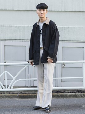 「チョコ色に染まれ」｜「アイテム（カバーオール）」を使った、sakasaさん（メンズ・180cm）の冬コーディネート