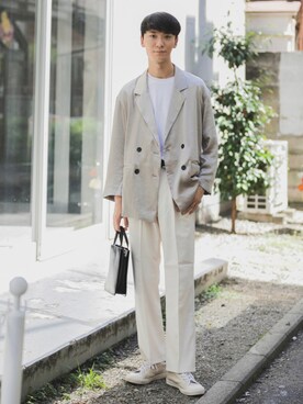 「秋トレンド2021」｜「アイテム（その他アウター）」を使った、sakasaさん（メンズ・180cm）の秋コーディネート