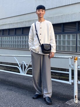 「Uiscel（ユイセル）のアイテム（スリッポン）」を使った、sakasaさん（メンズ・180cm）の冬コーディネート