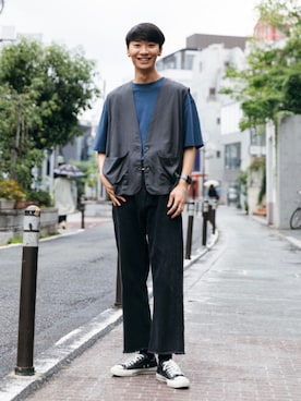 「COOLなこのコが仲間入り」｜「アイテム（その他アウター）」を使った、sakasaさん（メンズ・180cm）の夏コーディネート