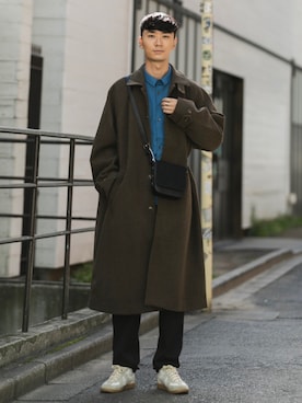 「Uiscel（ユイセル）のアイテム（スウェットパンツ）」を使った、sakasaさん（メンズ・180cm）の秋コーディネート