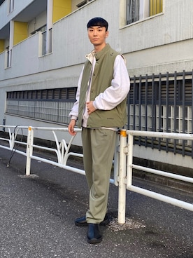 「Uiscel（ユイセル）のアイテム（ジャケット/アウター）」を使った、sakasaさん（メンズ・180cm）の冬コーディネート