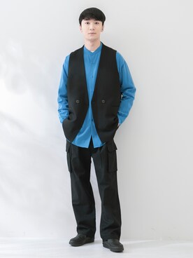 「Uiscel（ユイセル）のアイテム」を使った、sakasaさん（メンズ・180cm）の春コーディネート