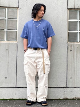 「Right-on（ライトオン）のアイテム（サンダル）」を使った、かねちさん（メンズ・169cm）の夏コーディネート