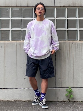 「CAMP7（キャンプセブン）のアイテム（パンツ）」を使った、かねちさん（メンズ・169cm）の秋コーディネート