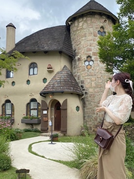 「moi tytto（モイテュット）のアイテム（スカート、ブラウン系）」を使った、えも🌷さん（レディース・152cm）の秋コーディネート