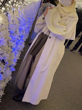 「アイテム（トレンチコート）」を使った、えも🌷さん（レディース・152cm・10代）の冬コーディネート