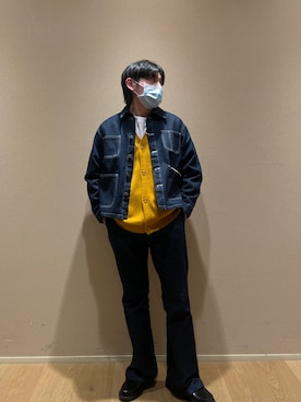 「UNIVERSAL OVERALL（ユニバーサルオーバーオール）のアイテム（デニムジャケット）」を使った、GRAYGRAYさん（メンズ・165cm）の春コーディネート